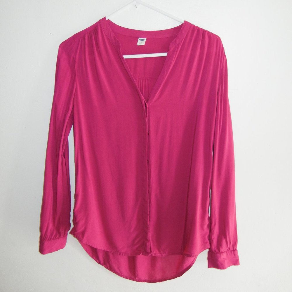 Old Navy | Fuchsia pink | Long Sleeve Blouse | SM
